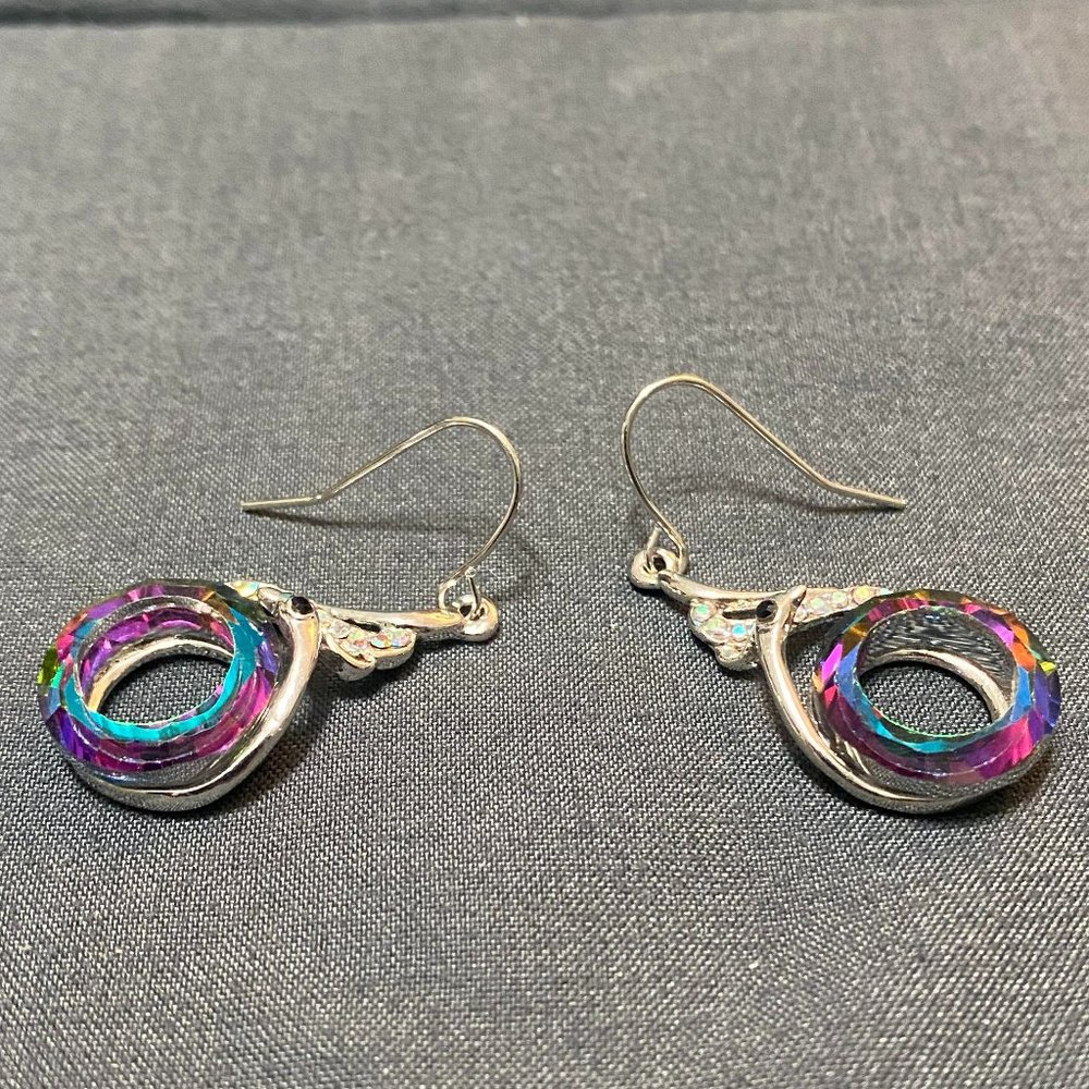Rainbow Open Back Dangle Earrings - Picture 2 of 3